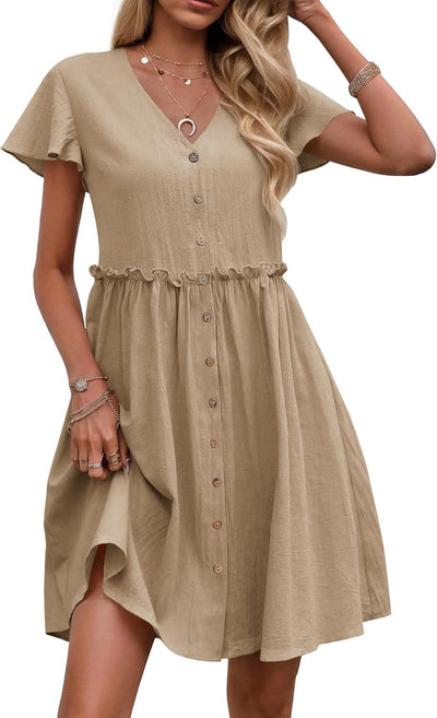 Liliosa – Button-Down Short Sleeve Dress