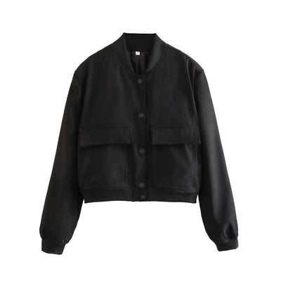 Miley – Cropped Utility Bomber Jacket