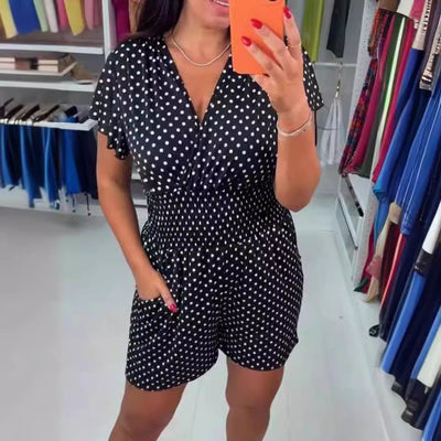 Jenna – Polka Dot Wrap Playsuit