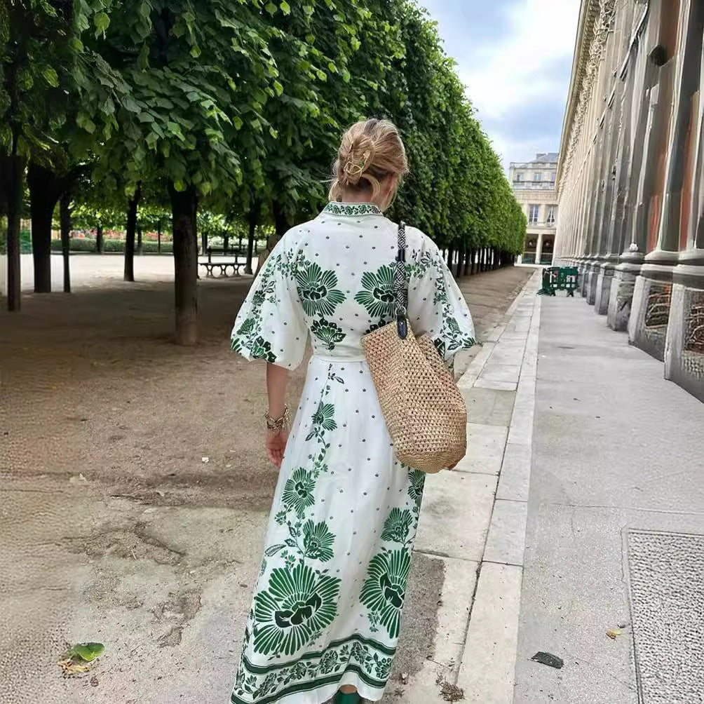 Isay – Floral Maxi Shirt Dress