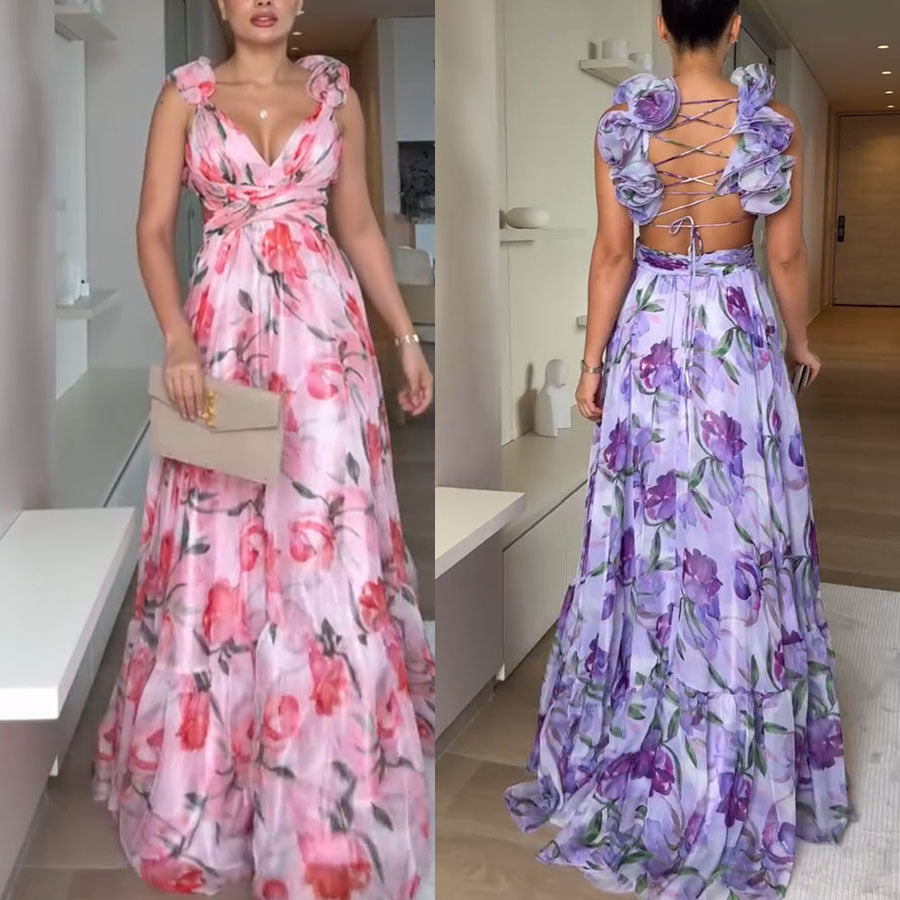 Floryn – Ruffled Floral Maxi Dress