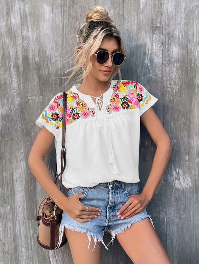 Gweneth – Embroidered Boho Blouse