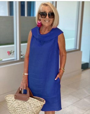 Greer – Draped Neck Shift Dress