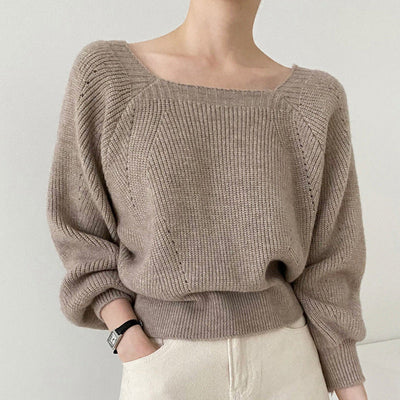 Bridget – Square Neck Knit Sweater