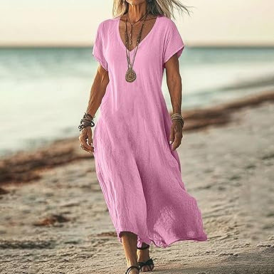 Nayeli – Flowy V-Neck Beach Dress