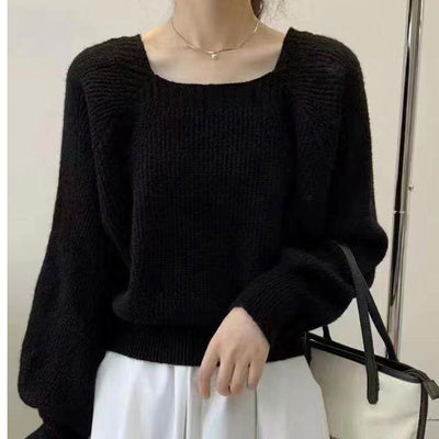 Bridget – Square Neck Knit Sweater