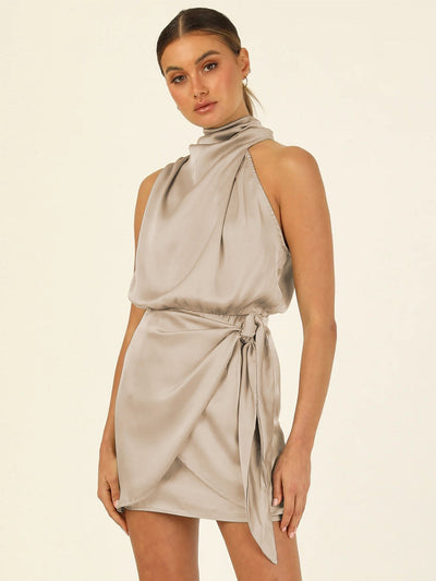 Duane – Draped Halter Mini Dress