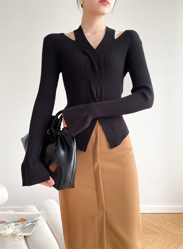 Darcie – Ribbed Wrap Sweater
