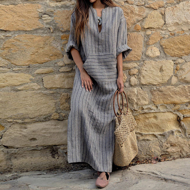Unity – Striped Pocket Maxi Dress
