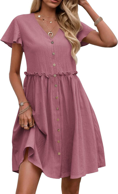 Liliosa – Button-Down Short Sleeve Dress