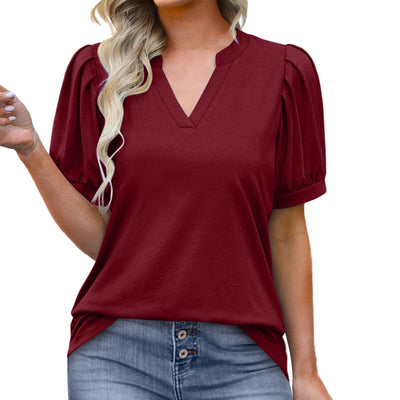 Marit – V-Neck Puff Sleeve Blouse
