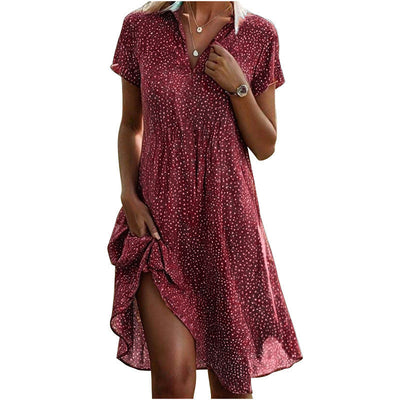 Haisley – Relaxed Dot Print Shirt Dress
