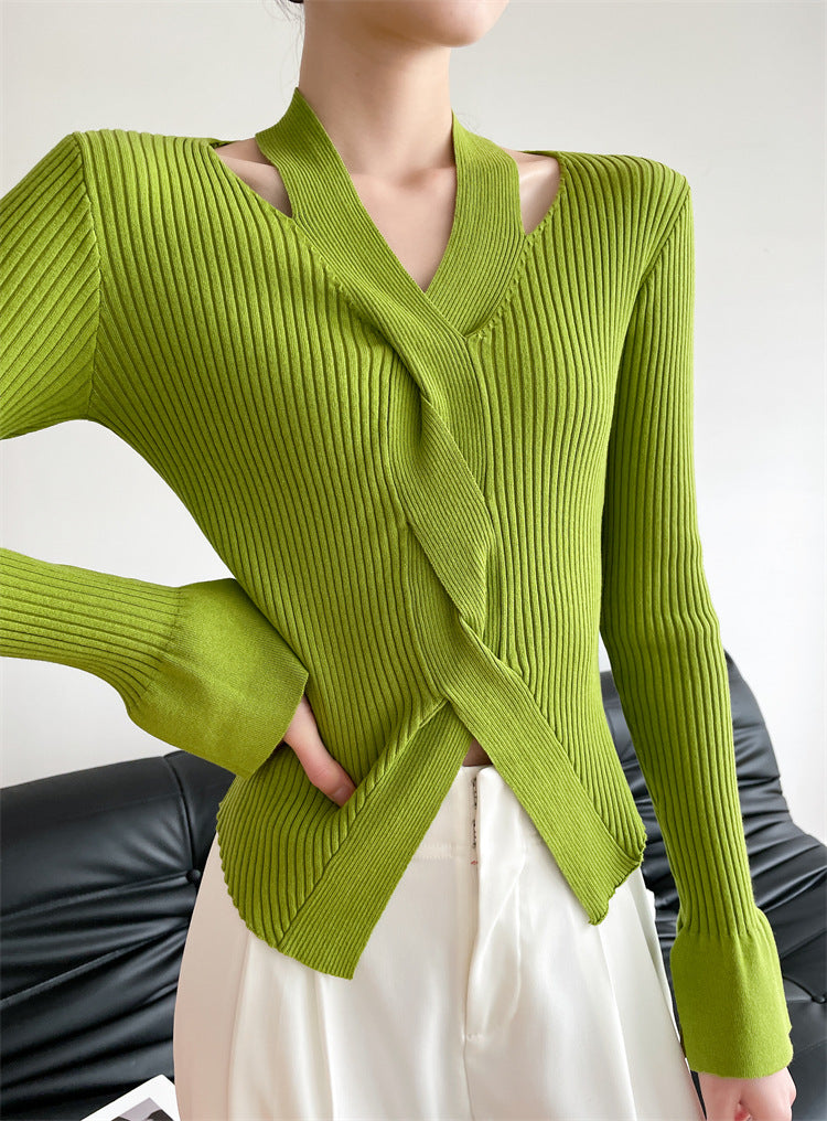 Darcie – Ribbed Wrap Sweater