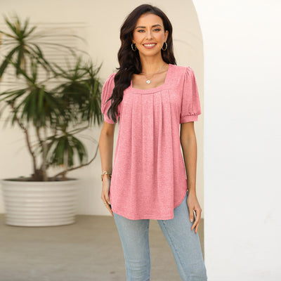 Tori – Pleated Square Neck Top