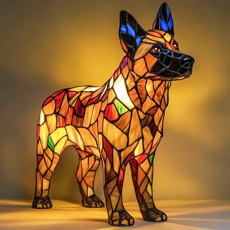 Luminous Companions – Stained Glass Dog Lamp