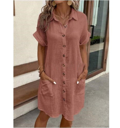 Amarae – Button-Down Pocket Shirt Dress