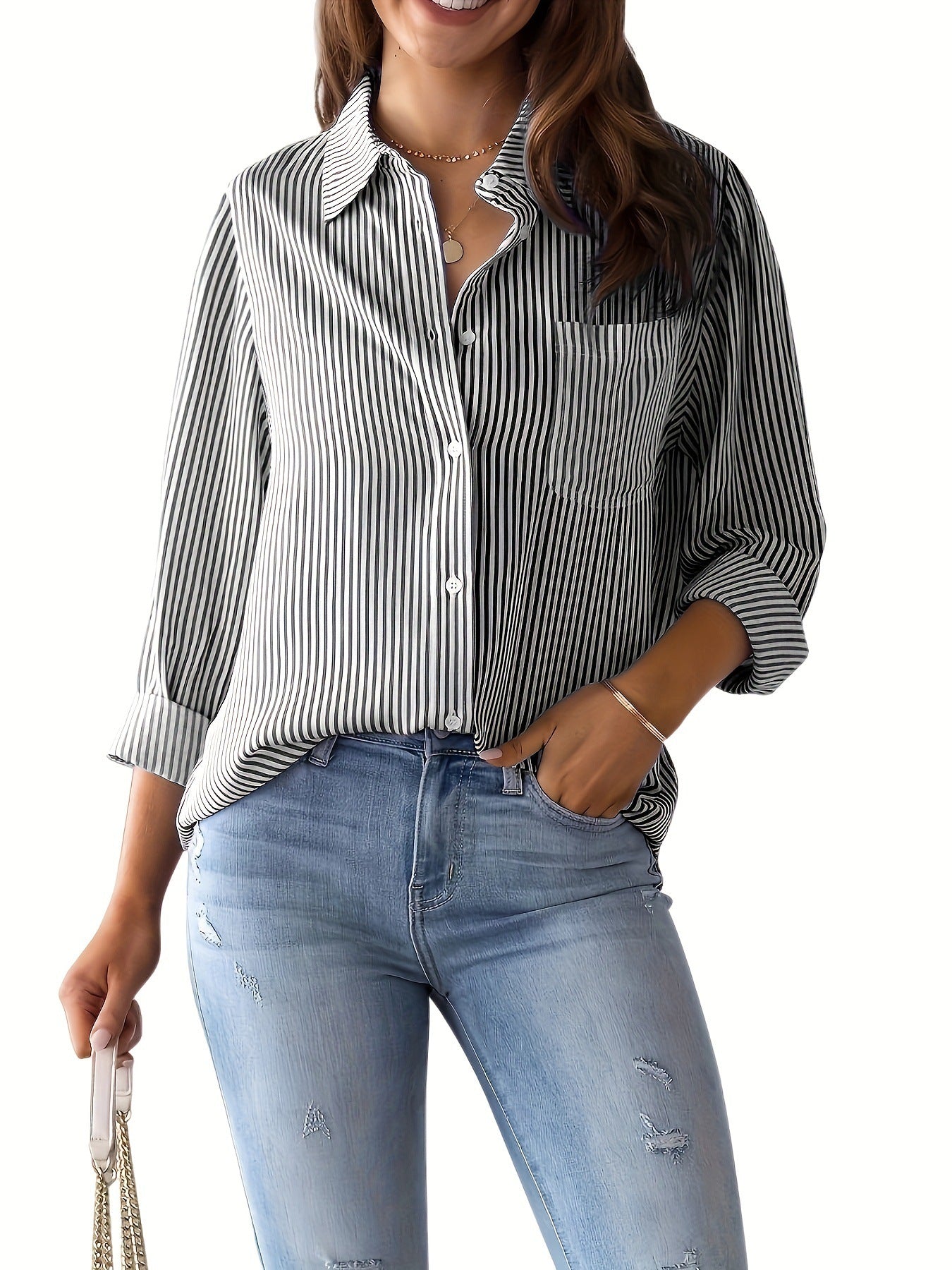 Angel – Striped Button-Up Shirt