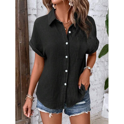 Amilia – Textured Button-Up Shirt