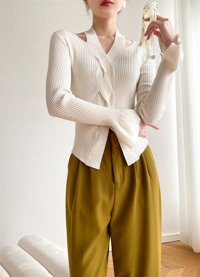 Darcie – Ribbed Wrap Sweater