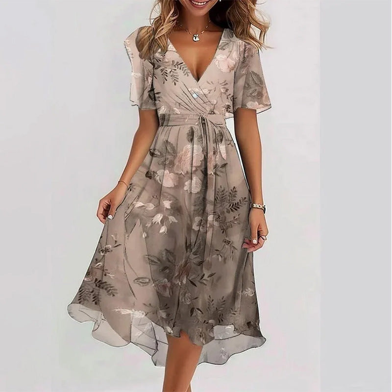 Briallen – Flutter Sleeve Floral Midi Dress