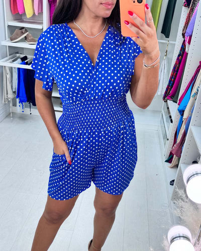 Jenna – Polka Dot Wrap Playsuit