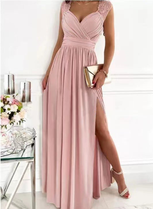 Giavanna – Lace Trim Maxi Dress