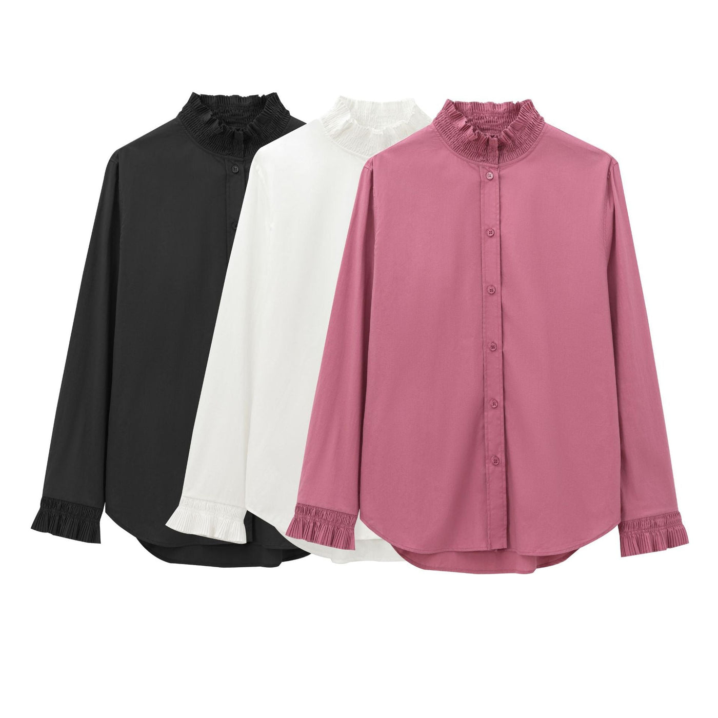 Ferne – Ruffle Collar Button Blouse