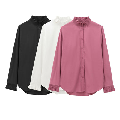 Ferne – Ruffle Collar Button Blouse