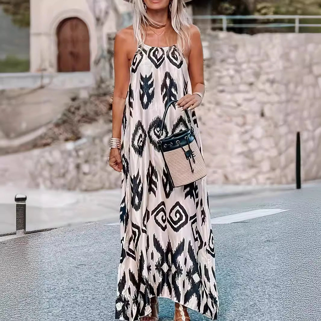 Perlina – Boho Halter Maxi Dress