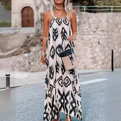 Perlina – Boho Halter Maxi Dress