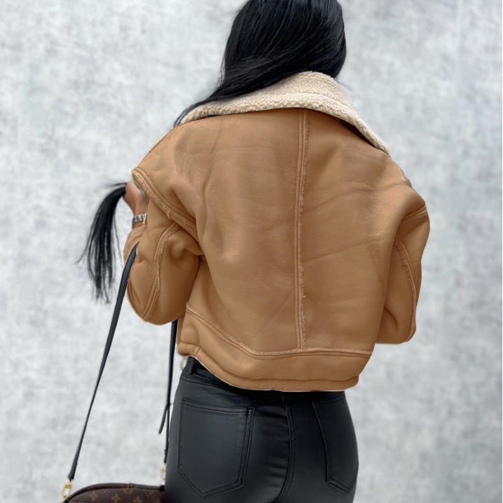 Bellamy – Shearling-Lined Cropped Jacket