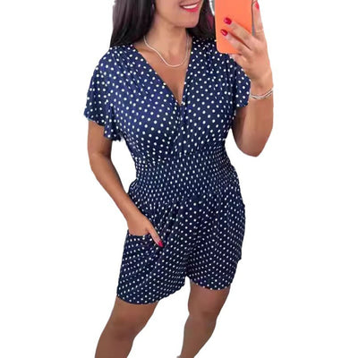 Jenna – Polka Dot Wrap Playsuit