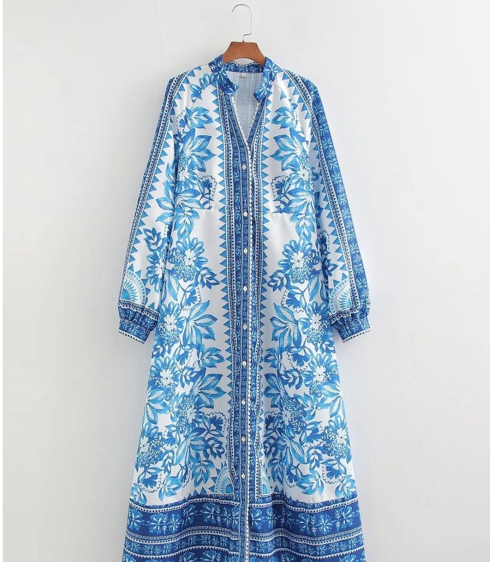 Isay – Floral Maxi Shirt Dress