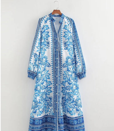 Isay – Floral Maxi Shirt Dress