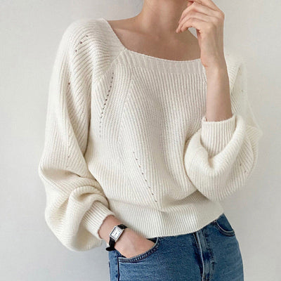 Bridget – Square Neck Knit Sweater