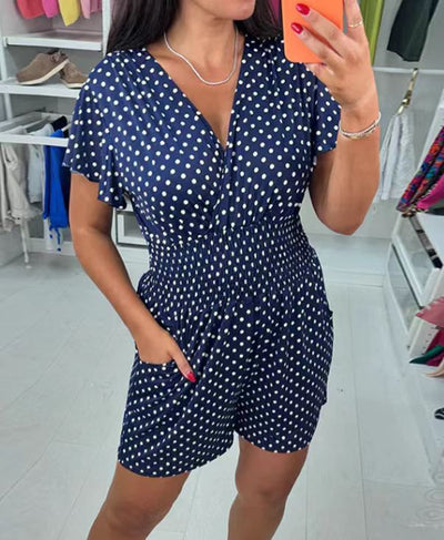 Jenna – Polka Dot Wrap Playsuit
