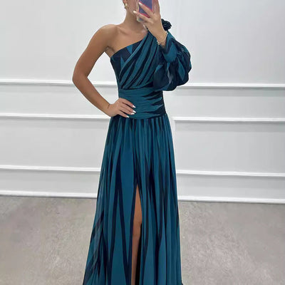 Noralie – Asymmetric Pleated Evening Dress