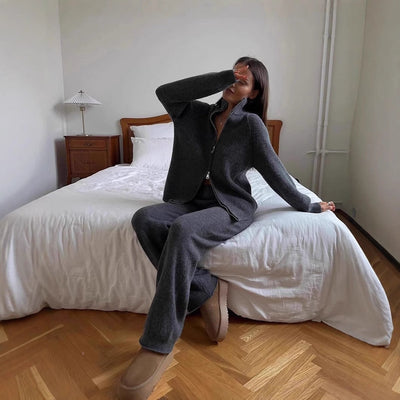 Melody – Zip-Up Knit Loungewear Set