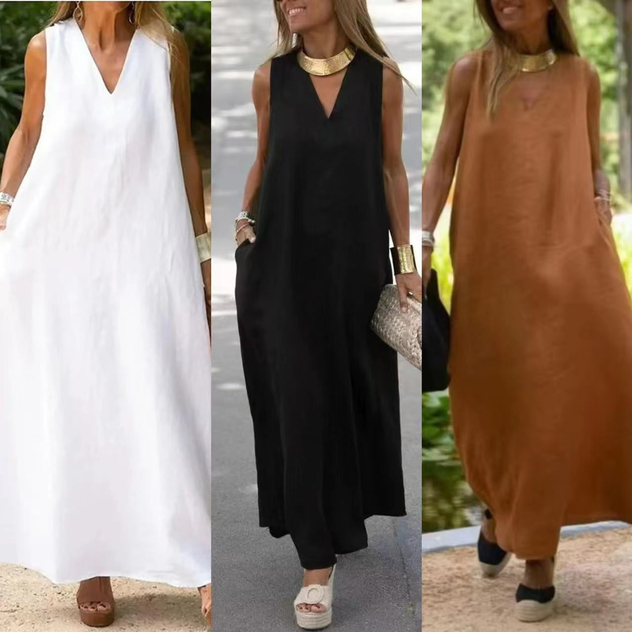 Hannelore – Sleeveless V-Neck Maxi Dress