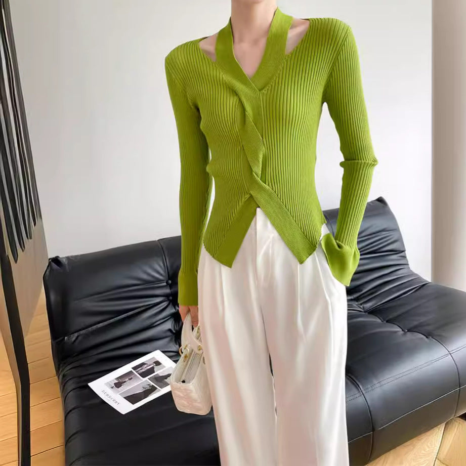 Darcie – Ribbed Wrap Sweater