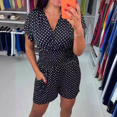 Jenna – Polka Dot Wrap Playsuit