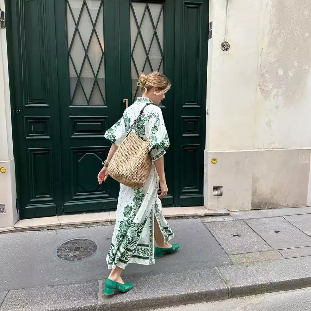 Isay – Floral Maxi Shirt Dress