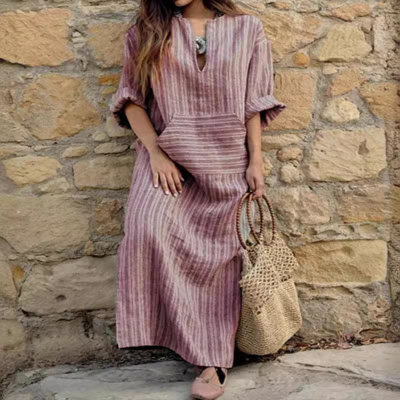 Unity – Striped Pocket Maxi Dress