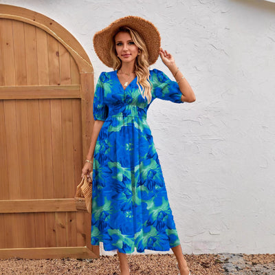 Liesl – Painterly Floral Midi Dress