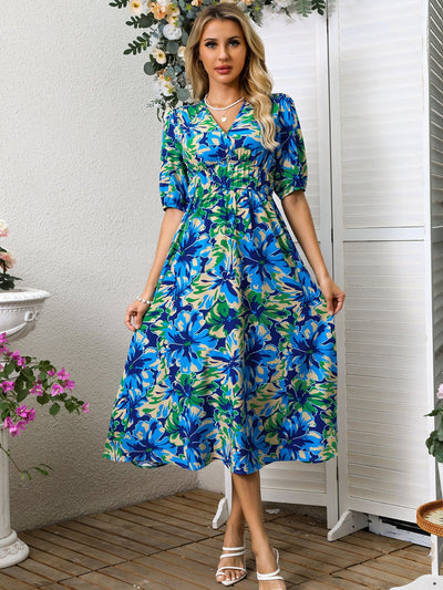 Liesl – Painterly Floral Midi Dress
