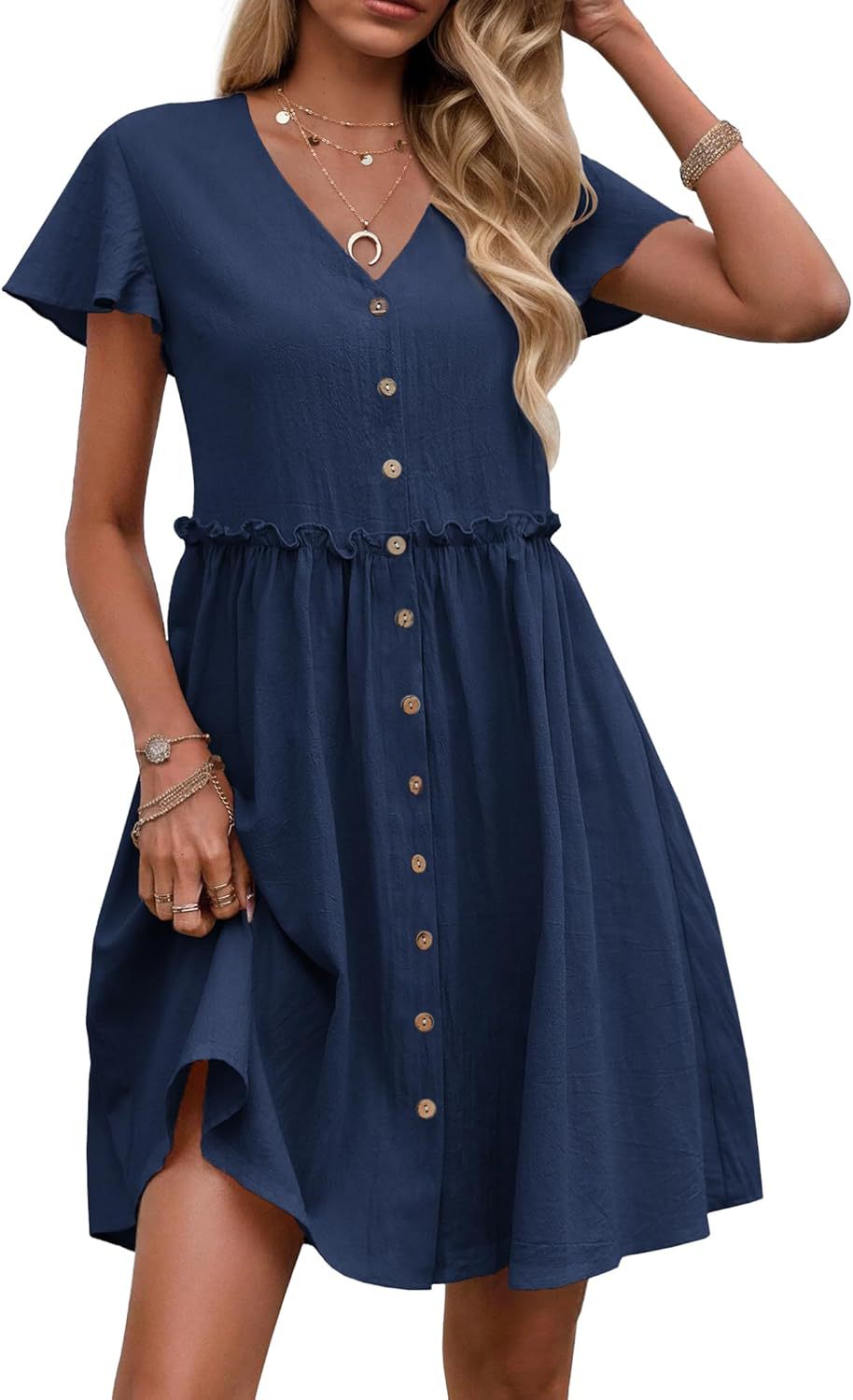 Liliosa – Button-Down Short Sleeve Dress