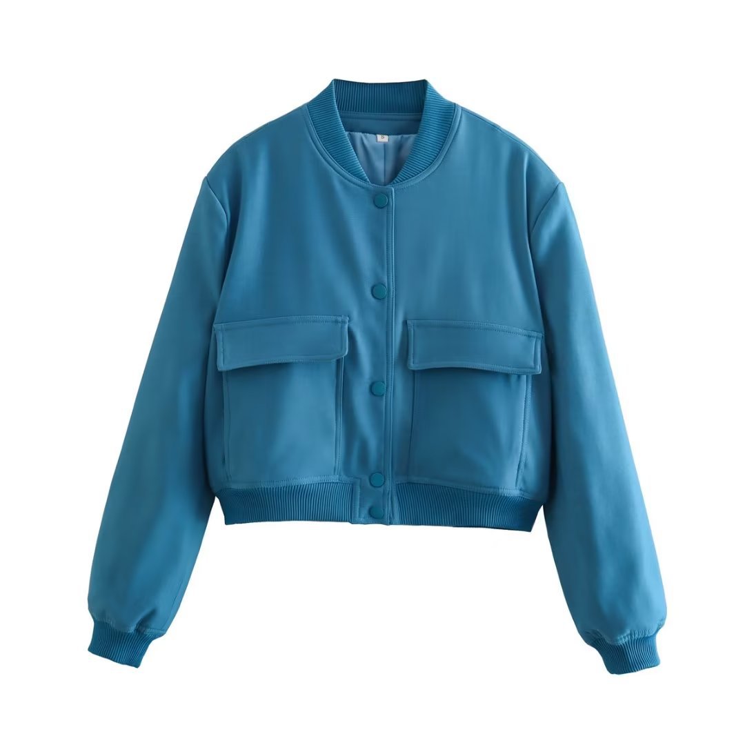Miley – Cropped Utility Bomber Jacket