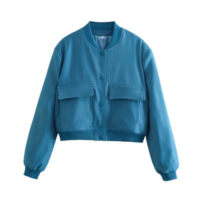 Miley – Cropped Utility Bomber Jacket