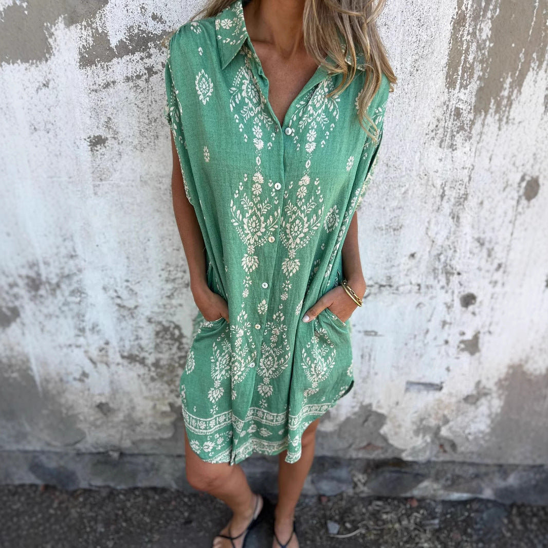Eidothea – Button-Up Printed Dress