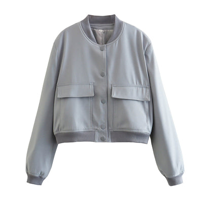 Miley – Cropped Utility Bomber Jacket